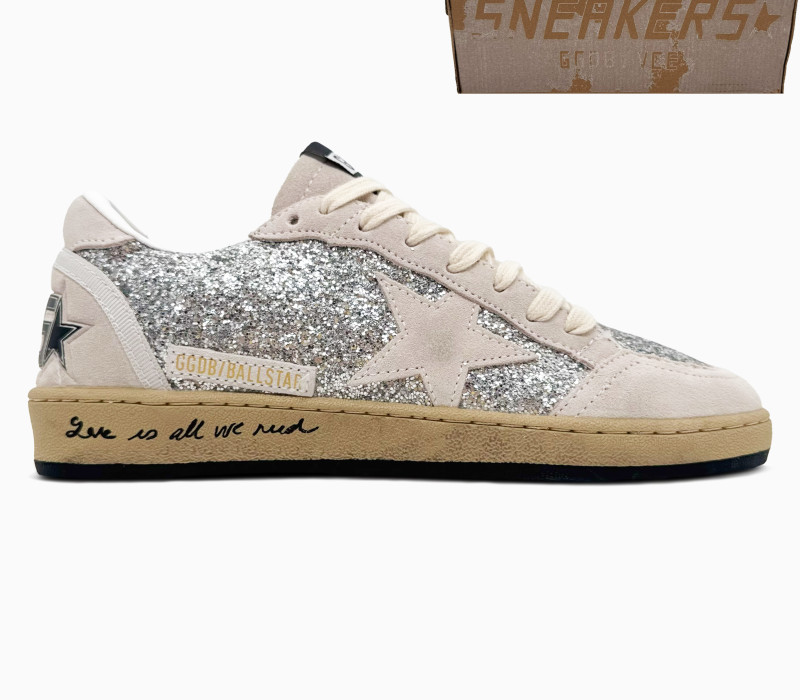 Golden Goose Ball Star Silver Glitter 