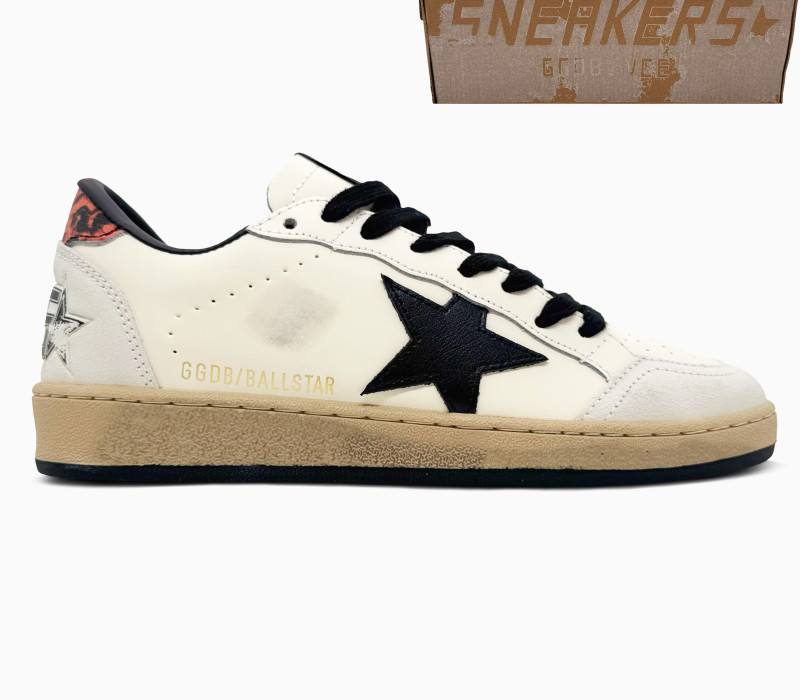 Golden Goose Ball Star White Nappa Black Star 