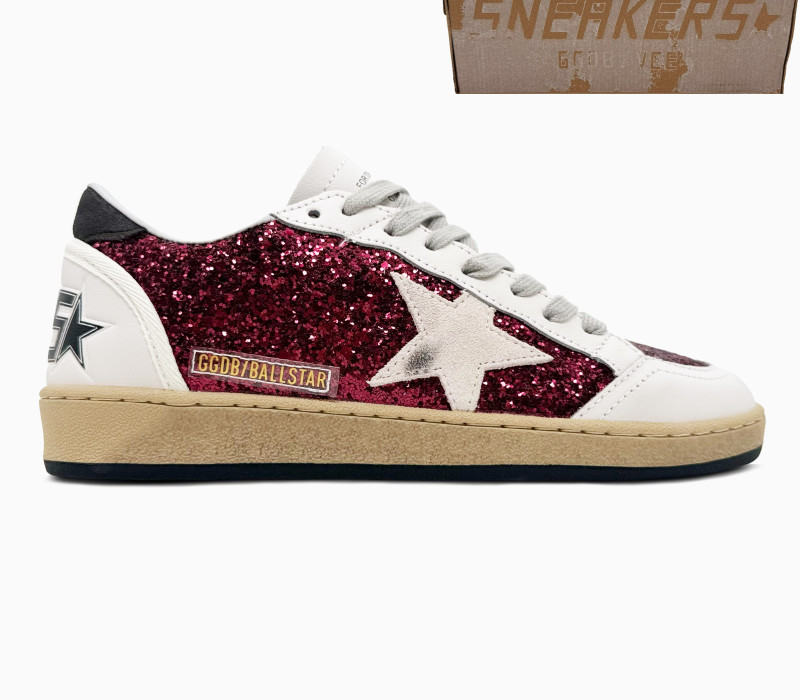 Golden Goose Ball Star Bordeaux Glitter 